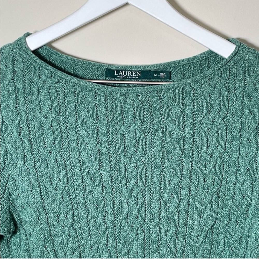 Ralph Lauren Women’s Cable Knit Boat Neck Sweater